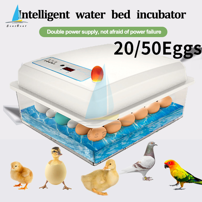 SeasBoat Eggs Incubator 20/50 Eggs Digital Mini Automatic Incubator with Turner for Hatching Turkey Goose Quail Chicken Eggs Egg Hatcher Machine