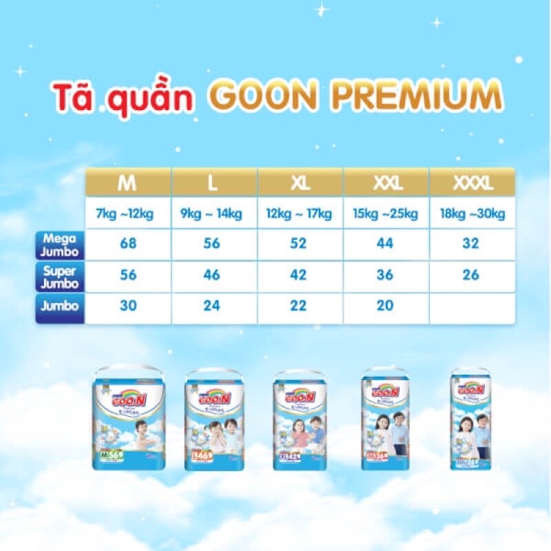 combo 100 bỉm quần Goon Friend XL Thái Lan (12-17kg)