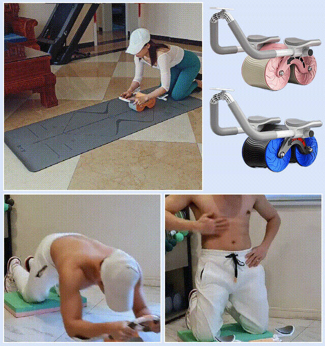 Bộ [Giảm Giá Hấp Dẫn] Máy Tập Giảm Mỡ Tập Luyện Lõi Abs Chống Trượt Tự Động Hồi Phục Con Lăn Tập Bụng Cho Năm Thiết Bị Tập Thể Dục