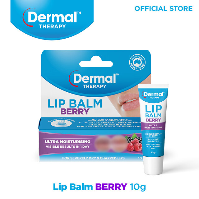 Dermal Therapy Lip Balm Berry 10g Ultra Moisturizing For Dry Lips