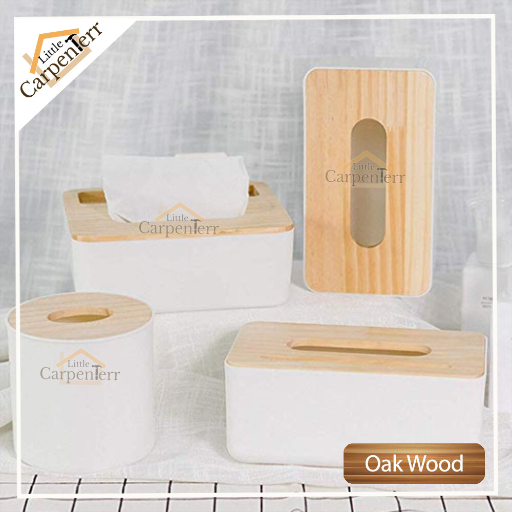 Little Carpenterr White Minimalist Design Tissue Box Dining Table