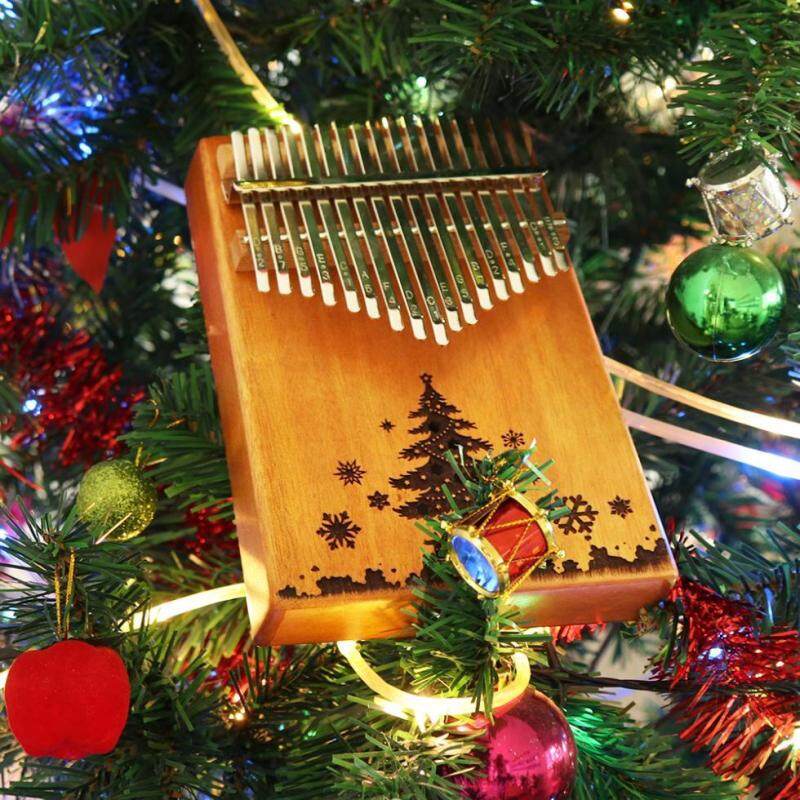 17 Phím Kalimba Cây Giáng Sinh Lỗ Âm Thanh Đơn Ban Gỗ Gụ Ngón Tay Cái Đàn Piano Quà Tặng Giáng Sinh