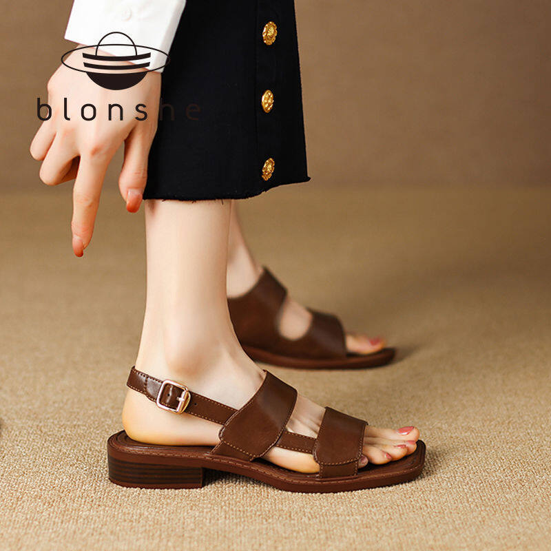 Blonshe Xăng Đan Đế Xuồng Cho Nữ Giảm Giá Giày Có Dây Cho Nữ Giày Cao Gót