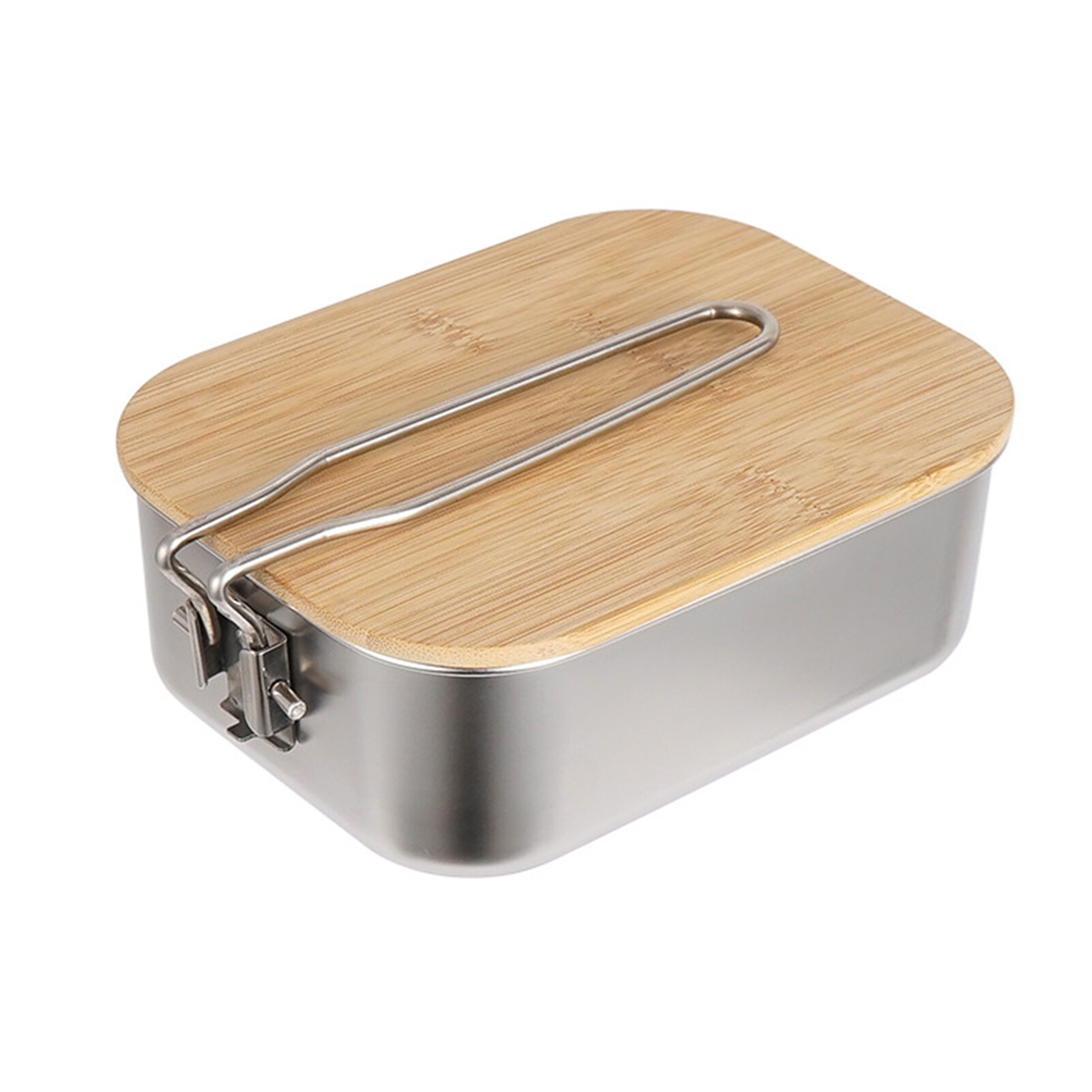 Honrane （Ready Stock） Leakproof Thermal Insulation Stainless Steel Wooden Cover Lunch Food Container Bento Box for Outdoor Camping