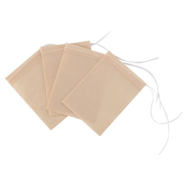 500 Pack Tea Filter Bags,Disposable Paper Tea Bag with Drawstring for Loose Leaf Tea,Coffee(Natural Color)