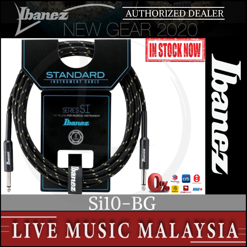 Ibanez SI10-BG Woven Guitar Cable Beige SI10BG SI10 BG Malaysia