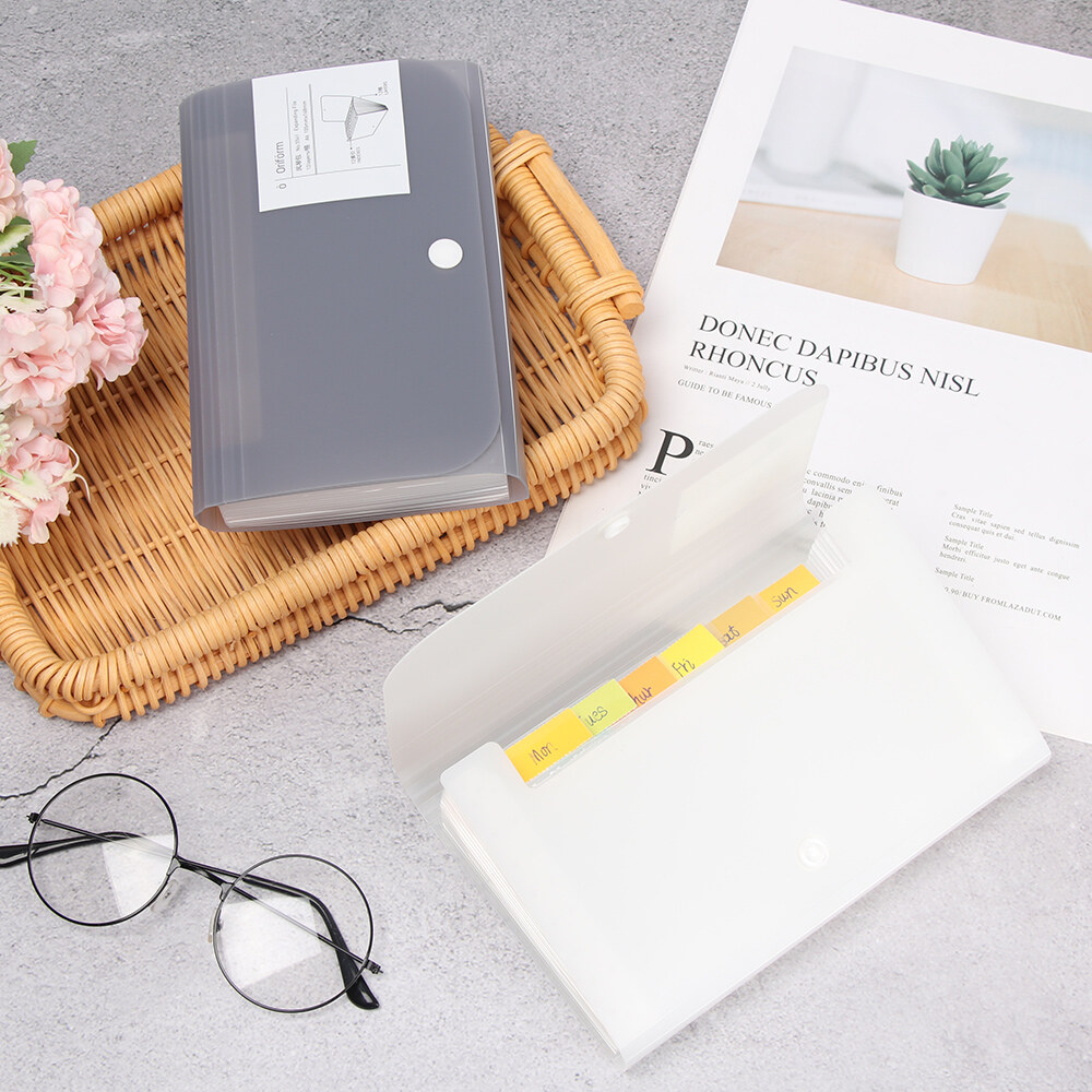 A6 Office Supplies Plastic File Case Expanding File Folder Document Bag Paper Organizer 12 Pockets
