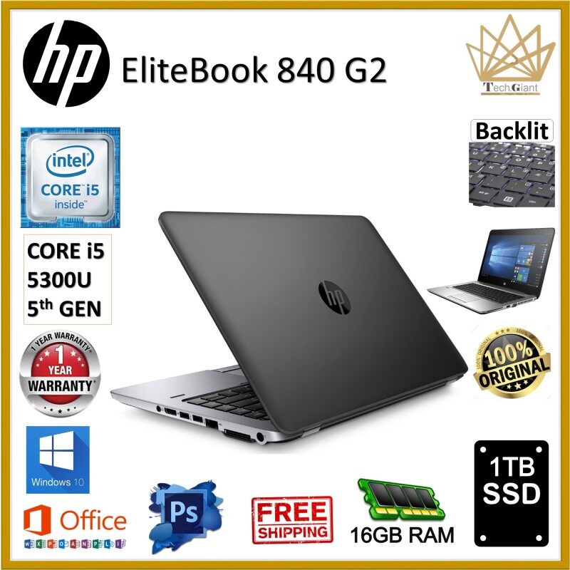 HP Elitebook 840 G2 - CORE i5 (5th GEN) / Upto 16GB RAM / 1TB SSD / 14 inches Screen / WINDOWS 10 PRO / HP Elitebook 840 G2 Laptop / REFURBISHED NOTEBOOK Malaysia