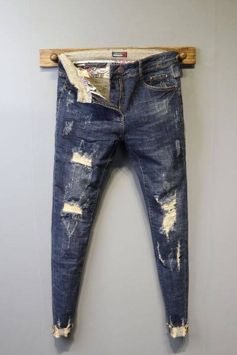 mens frayed hem jeans
