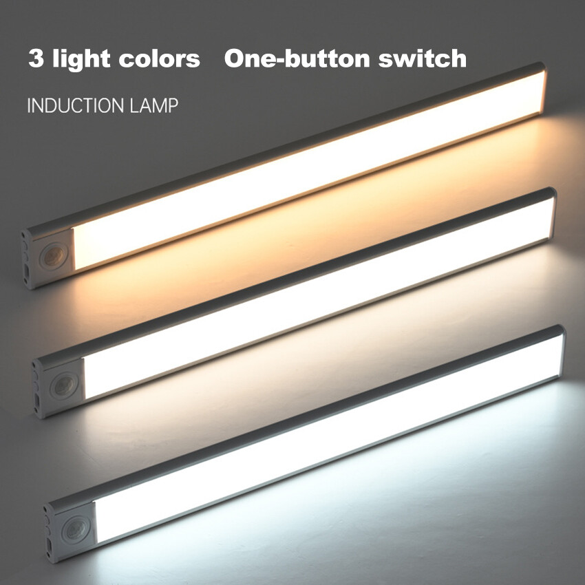 LED Night Light  Type-c Rechargeable Body Sensor Cabinet Light Wireless Kitchen Closet Light Indoor Lighting Bedroom Bedside Dorm Room Lamp