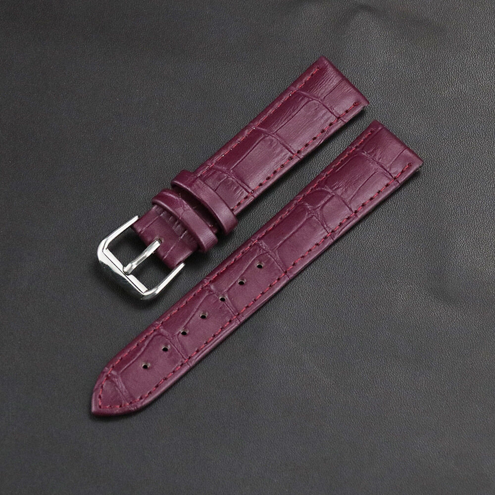 Genuine Leather Watch Strap Slub Pattern Leather Bracelet Waterproof Leather Watch Band Wristband Men and Women Watch Accessories Strap 10 12 14 16 18 20 22 24mm Watchband