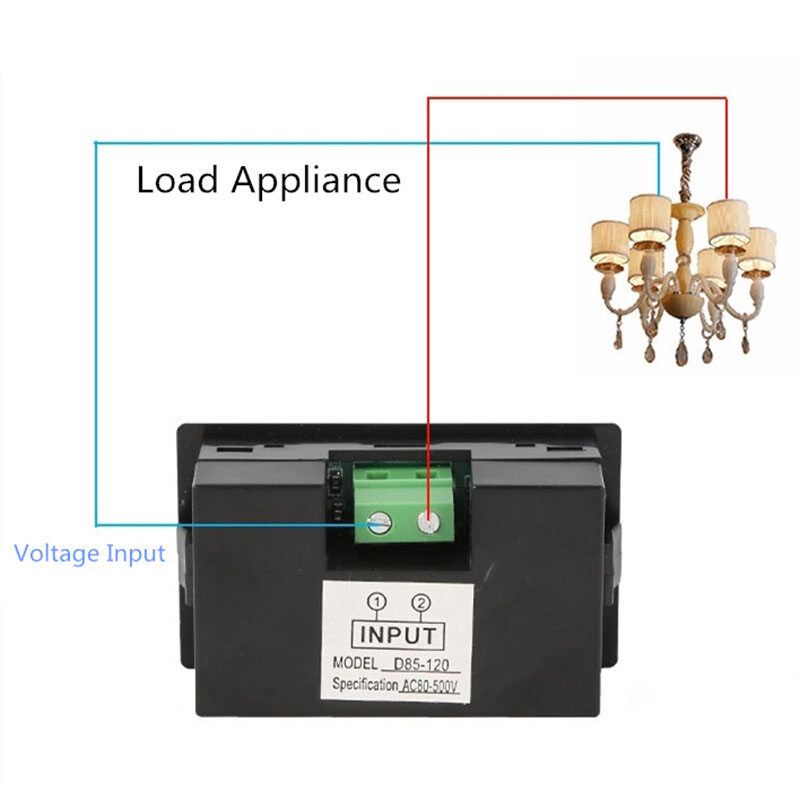 Dụng Cụ Đo Điện Xoay Chiều Màn Hình Kỹ Thuật Số LCD D85-120 Vôn Kế 2 Dây AC 80-500V