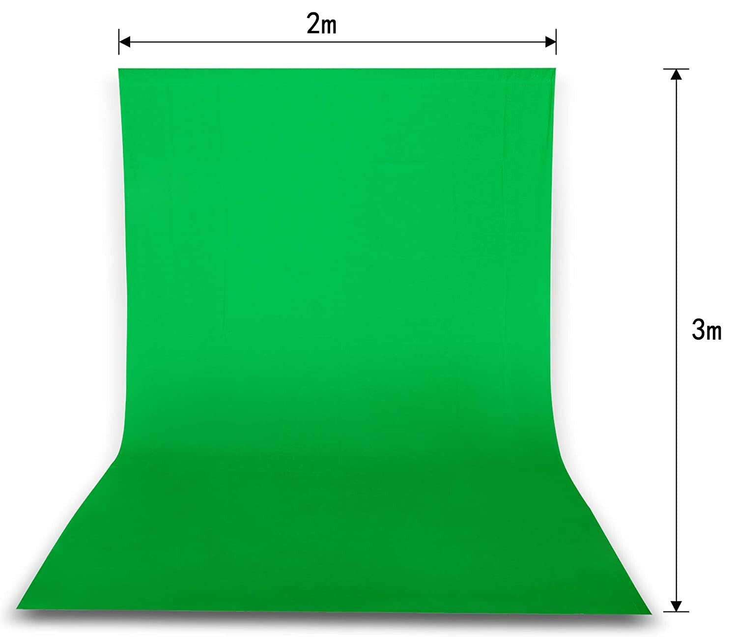 Selens 2 x 3 m Photography Backdrop Background, Green Chromakey Muslin Background Screen for Photo Video Studio with 4 x Backdrop Clip