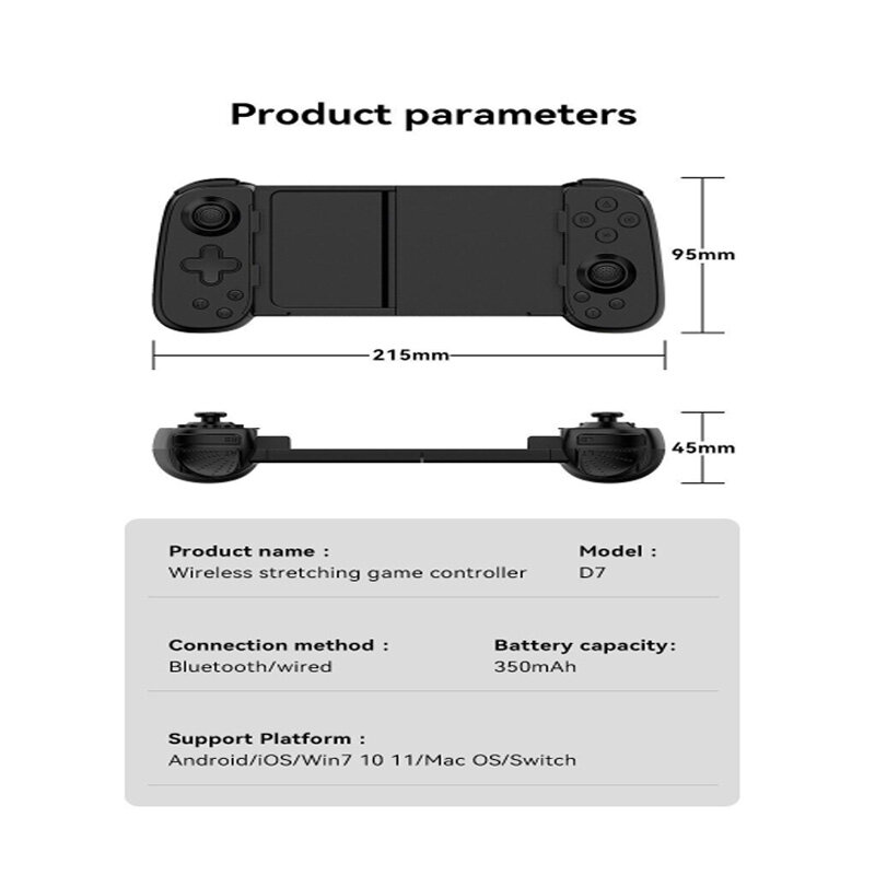 BSP D7 bluetooth không dây điều khiển chơi game điều khiển chơi game Bộ điều khiển bàn di chuột cảm ứng cho Android/điện thoại thông minh iOS/viên/Bộ chuyển đổi Nintendo/Windows PC