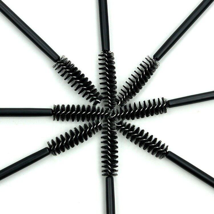 50 Cái Một Gói Bàn Chải Mascara Mắt Dùng Một Lần Dụng Cụ Uốn Cong Lông Mi Rắn Xoắn Ốc Bàn Chải Lông Mày Lược Trang Điểm