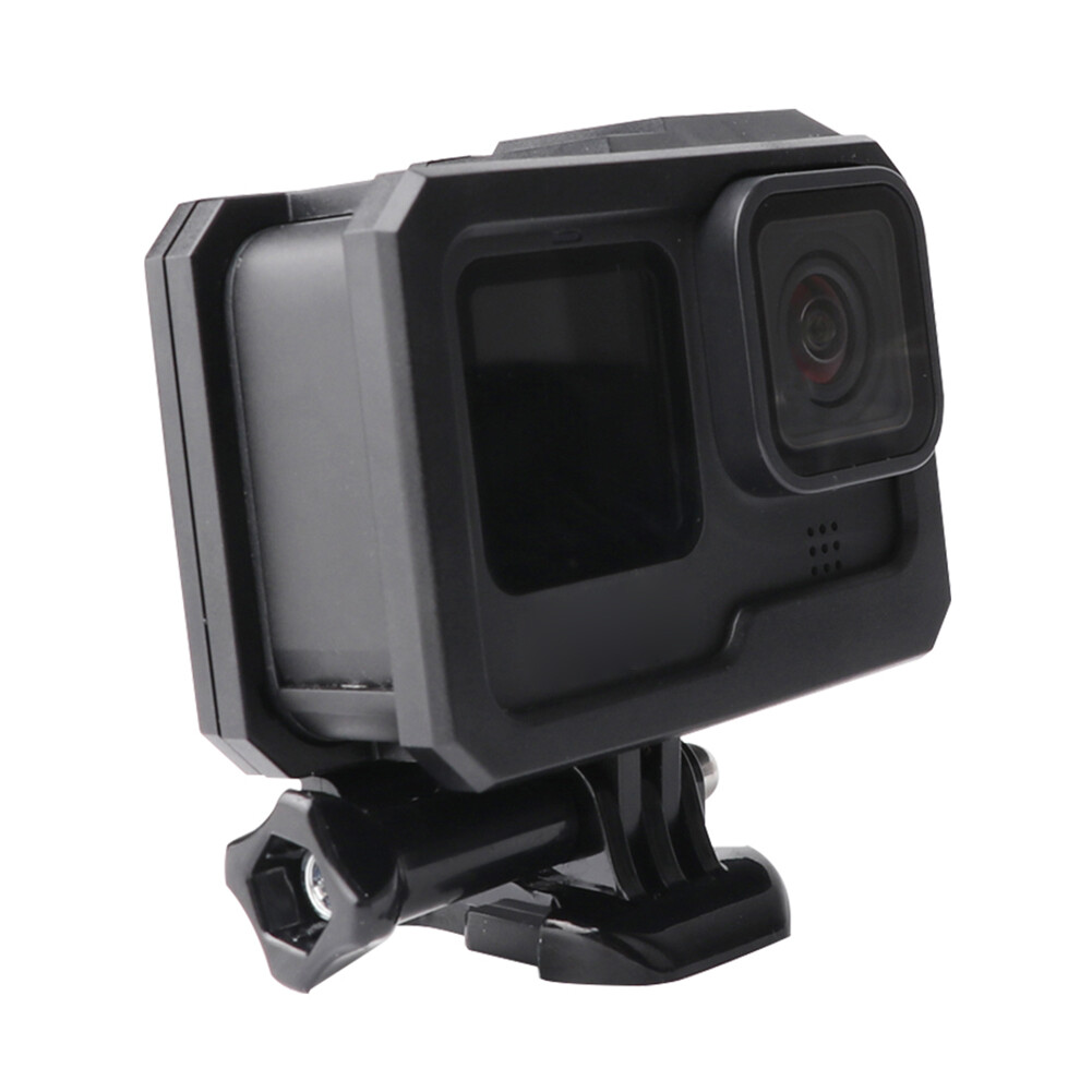 Black Housing Frame Case for GoPro Hero 10 9 Protective Cage Camera Cold Shoe Mount