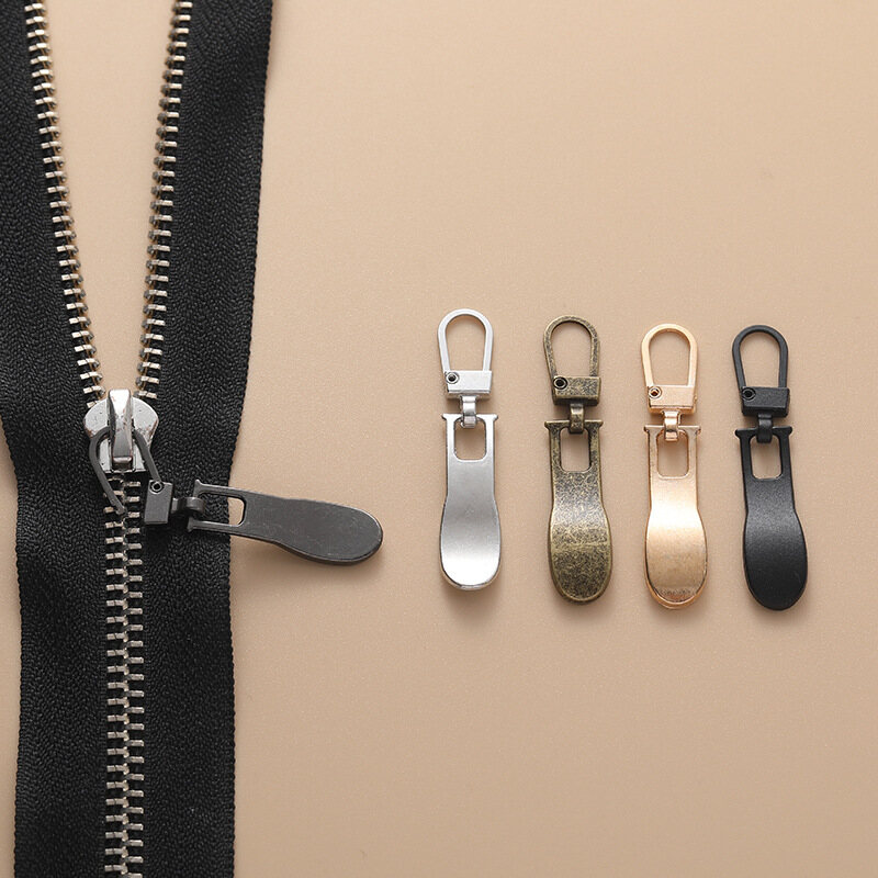Easy To Use Electroplating Process Not Easy To Loosen Removable Zipper Head Pulling Accessories Metal Zipper Head