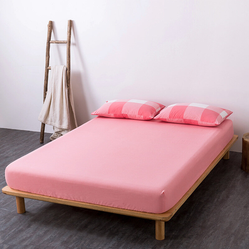 1 Ga Trải Giường Bằng Cotton Trơn Vừa Vặn Cỡ Queen King