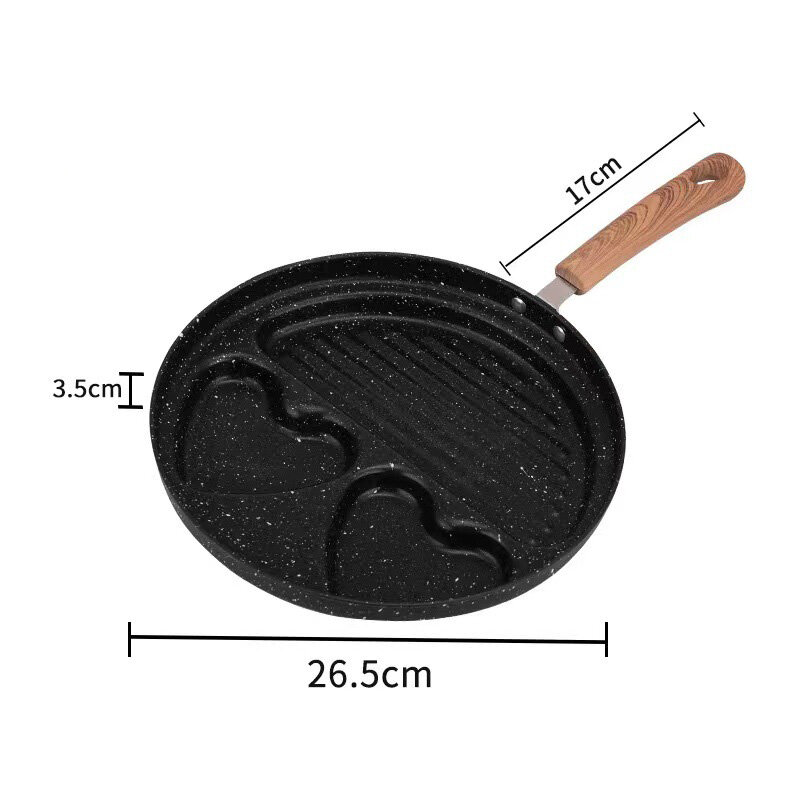 Maifanshi Fried Egg Pot Breakfast Pot Household Four Hole Fry Pot Multifunctional Fried Egg Hamburger Mold Flat Bottom Fried Egg Pot