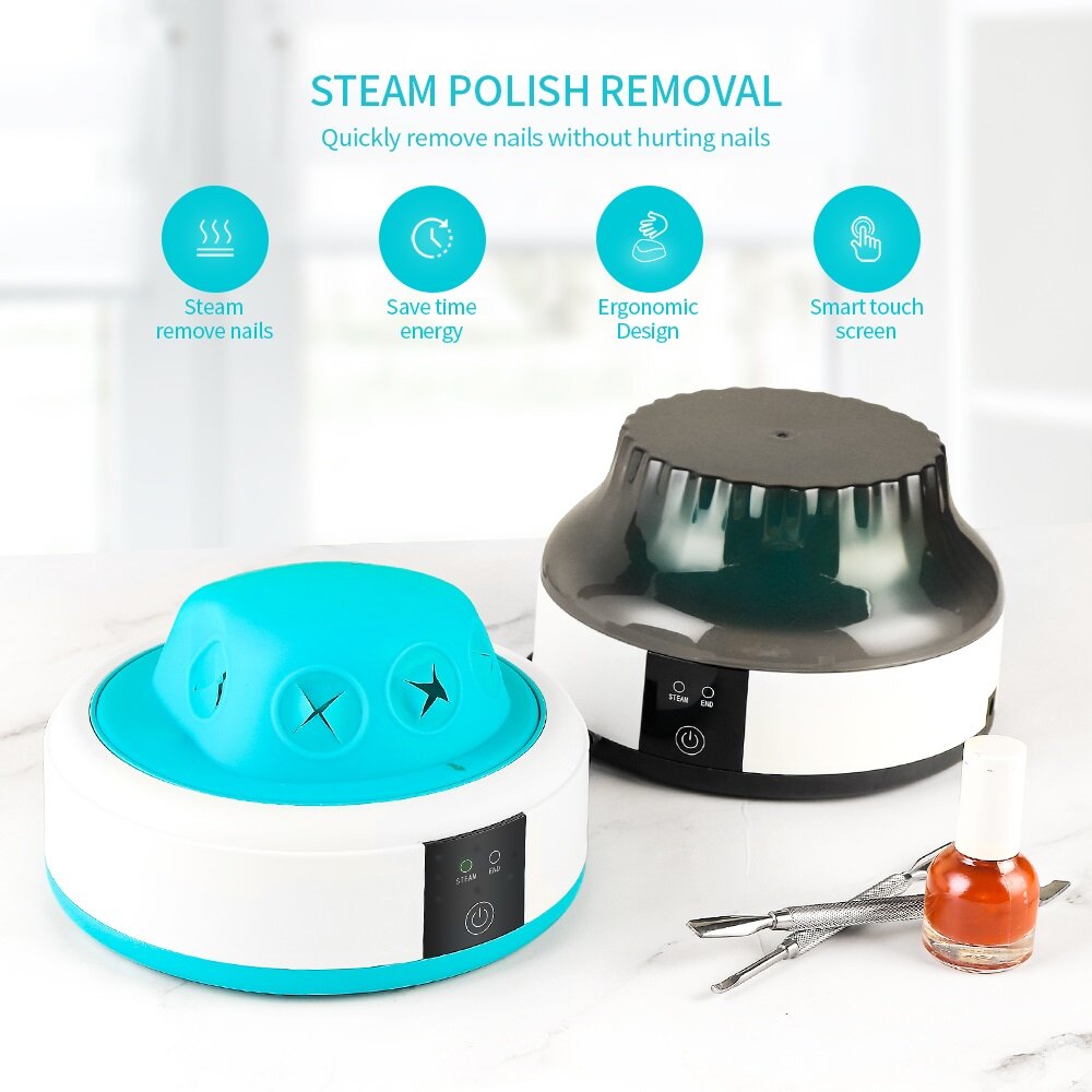 foreverlily Steam Polish Removal Device Steam Remove Nails Smart Touch Panel Polish Removal Tool