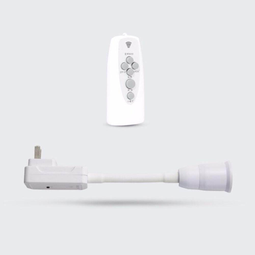 E27 LED Remote Control Plug Lamp Holder Light Base for Night Light Bedside Lamp (without Light Source)