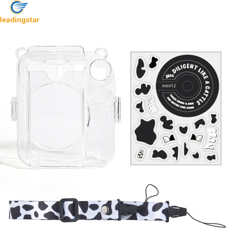 LeadingStar Fast Delivery Camera Case Scratch-Resistant Crystal Storage Protective Cover With Straps Sticker Compatible For Instax Mini 12