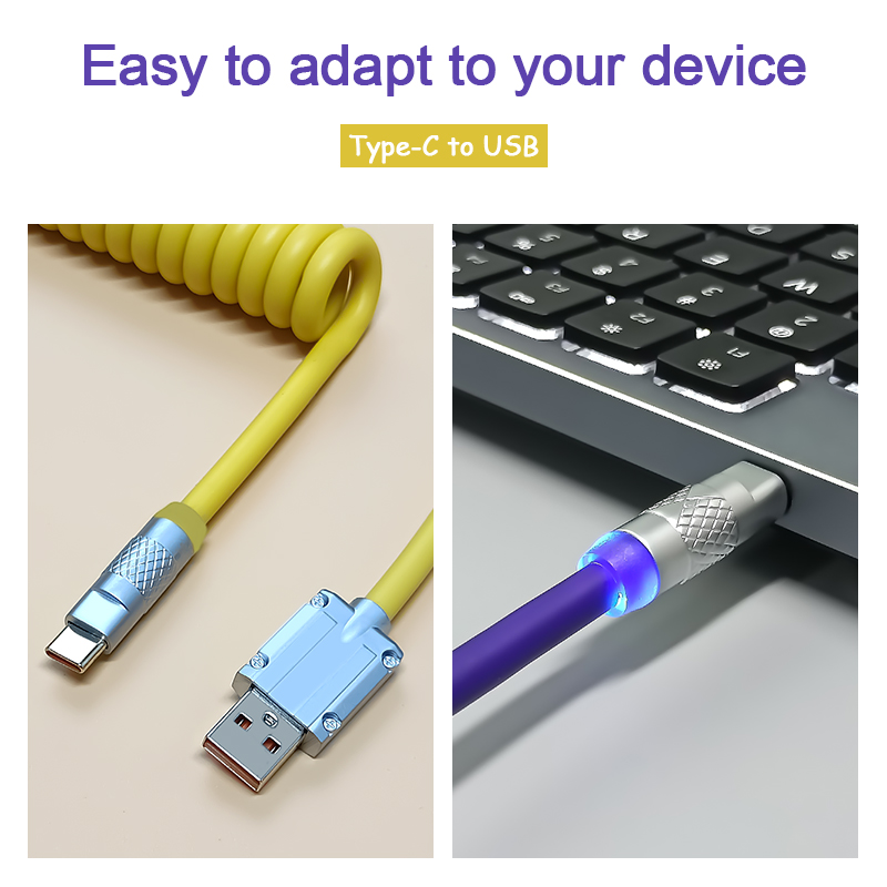 Bàn Phím Cơ Dây cáp xoắn dây Loại C Cáp USB tùy chỉnh chơi game CuộN Aviator máy tính Đầu dây nối hàng không cáp sạc
