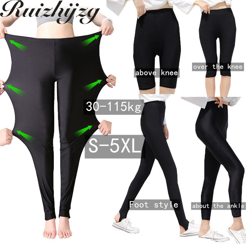 Ruizhijzg Ready stock 30 -115kg Plus Size Women Legging Pant Office Work Home Wear Black Slim Long High waisted Thin Ladies Woman Stretch Elastic Waist Big Size Korean Style trouser