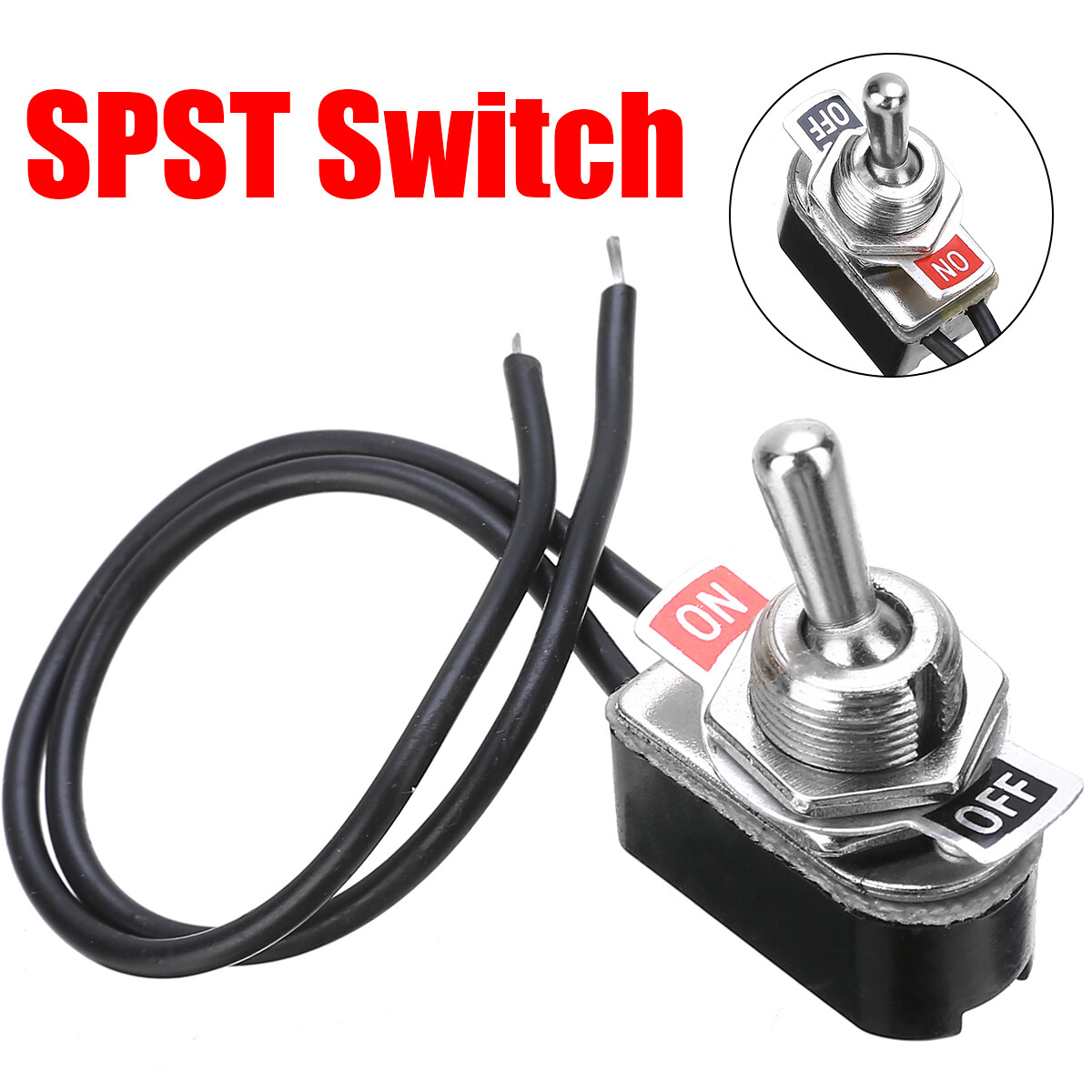 Bokali 1pcs new kns-1 6a 250v ac on-off prewired standard toggle switch spst contacts switch