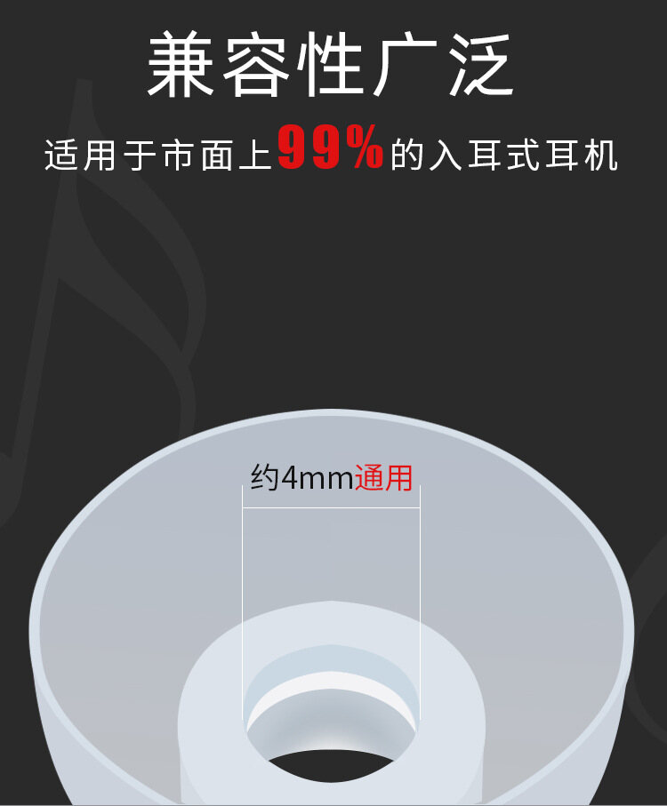 KZ 耳机硅胶套耳塞入耳式硅胶套胶圈软塞套耳塞3对装舒适耳帽
