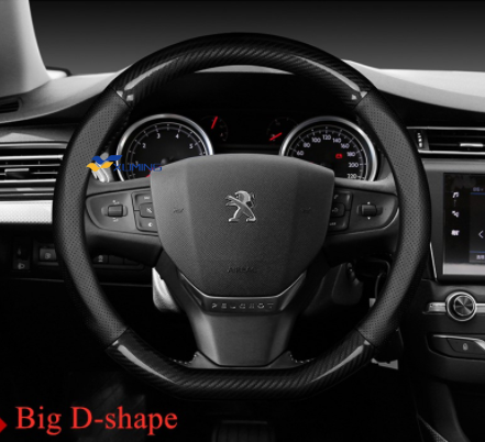 xuming No Smell Thin Peugeot Carbon Fiber Cow Leather Car Steering Wheel Cover For Peugeot 308 207 208 206 3008 508 307 408 107 2008 4008 5008 508L