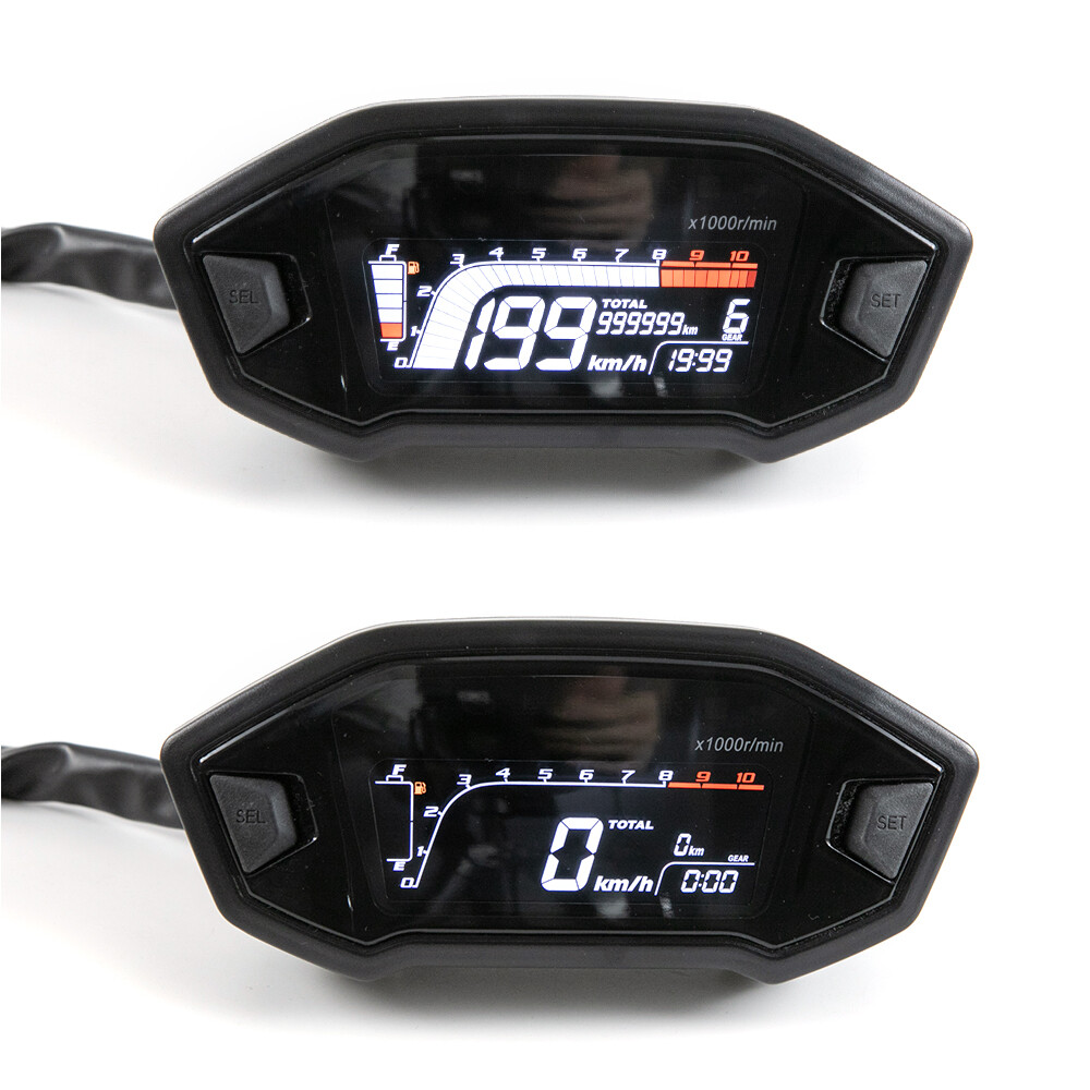 Motorcycle Universal Digital Odometer LCD Cylinder For 1 2 4 Cylinder ​Speedometer 10000 RPM Optional Backlight Digital Odometer Tachometer