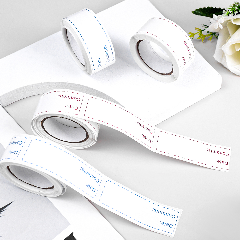 125 cái/cuộn thức ăn nhà bếp ngày nhãn dán cuộn giấy thực phẩm tủ lạnh lưu trữ phân loại nhận dạng nhãn dán