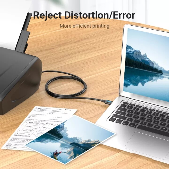 Vention Cáp In USB 2.0 Cáp USB Máy Quét Dữ Liệu Đồng Bộ USB 2.0 Loại A Đực Sang B Đực 1M 2M Cho Máy In HP Canon Epson