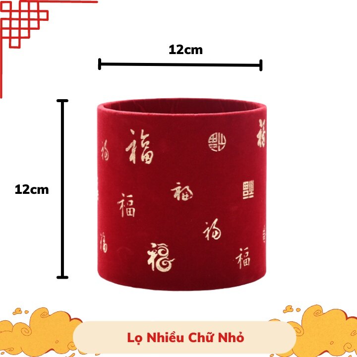 Lọ cắm hoa vải nhung đỏ cắm hoa cành hoa tết cành đào đông trang trí tết