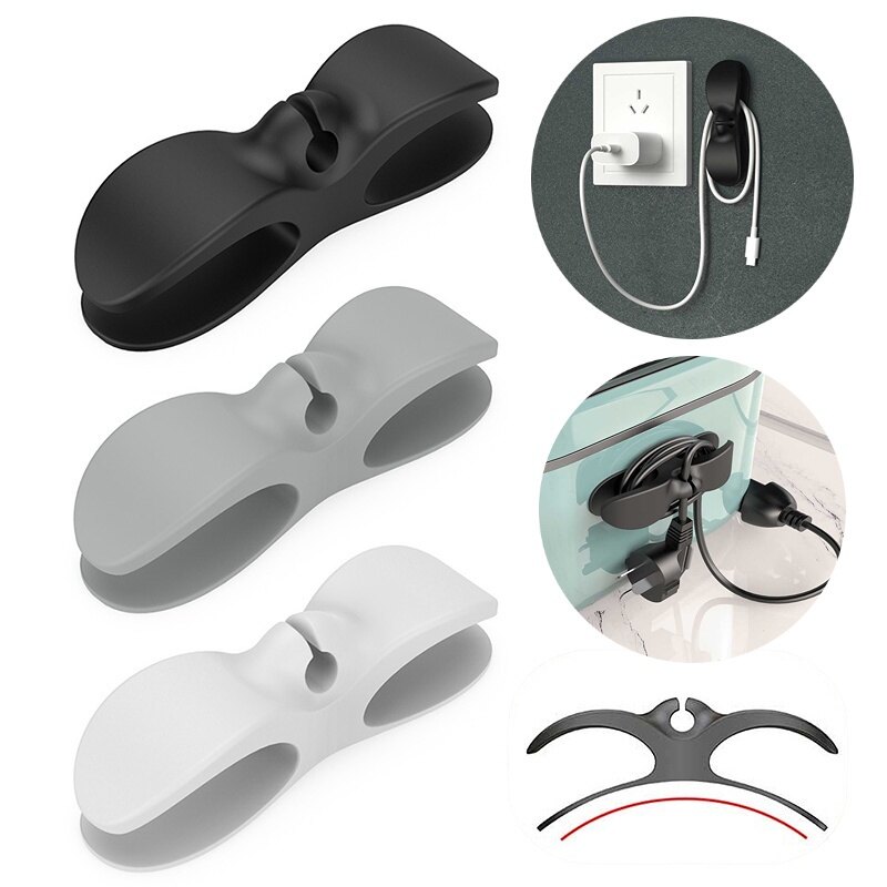【 Happy-Store】kẹp Sắp Xếp Cáp Đa Năng Kẹp Cuộn Dây Cáp Kẹp Giữ Phích Cắm Kẹp Quản Lý Cáp