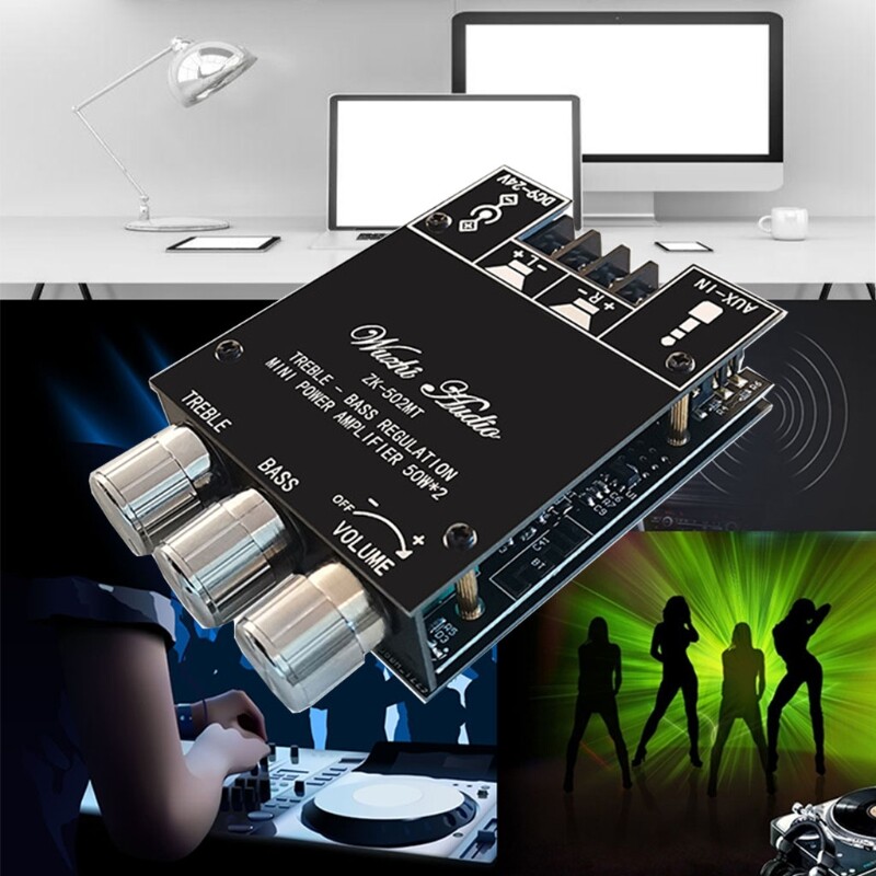 Zk-502mt tpa3116d2 professional audio amplifier module digital power amplifier board dual channel 2x50w 12v-24v