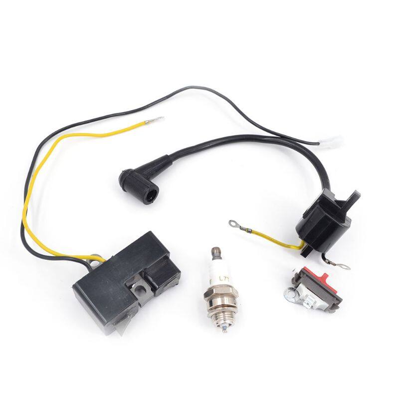 Bộ mô-đun cuộn dây đánh lửa 2 phần, spark cắm set bộ cuộn dây đánh lửa kiểu cũ cho cưa xích husqvarna 61 162 266 jonsered 630 670