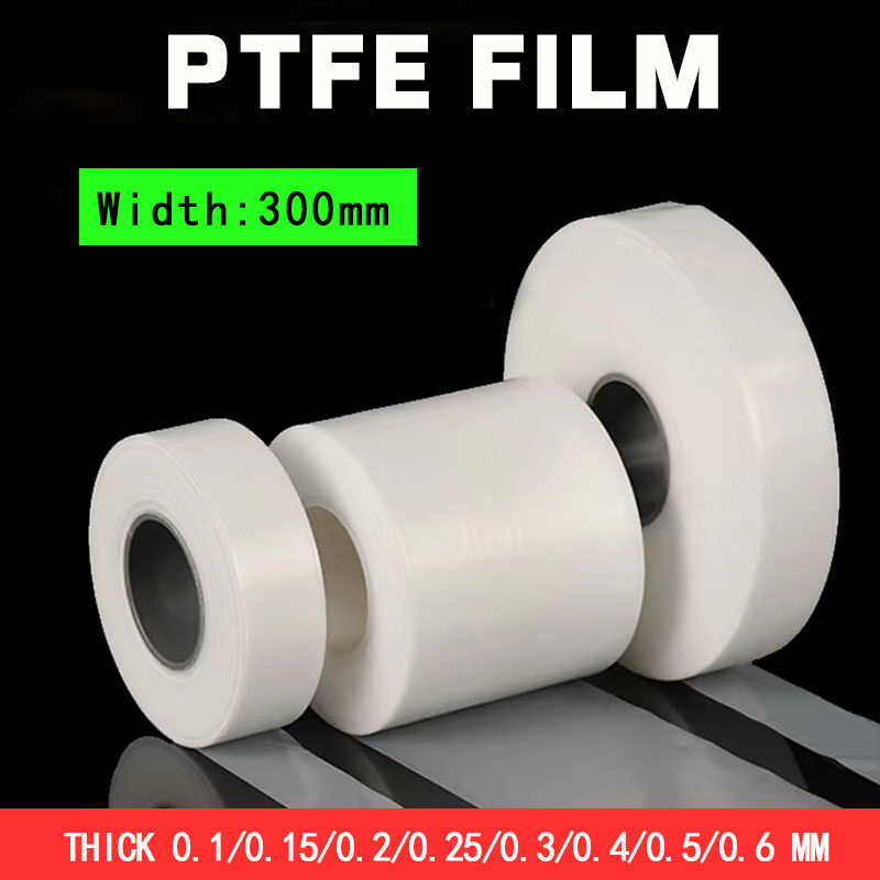 White ptfe film is 300mm wide, teflon film gasket is 0.1/0.15/0.2/0.25/0.3/0.4/0.5/0.6 mm thick