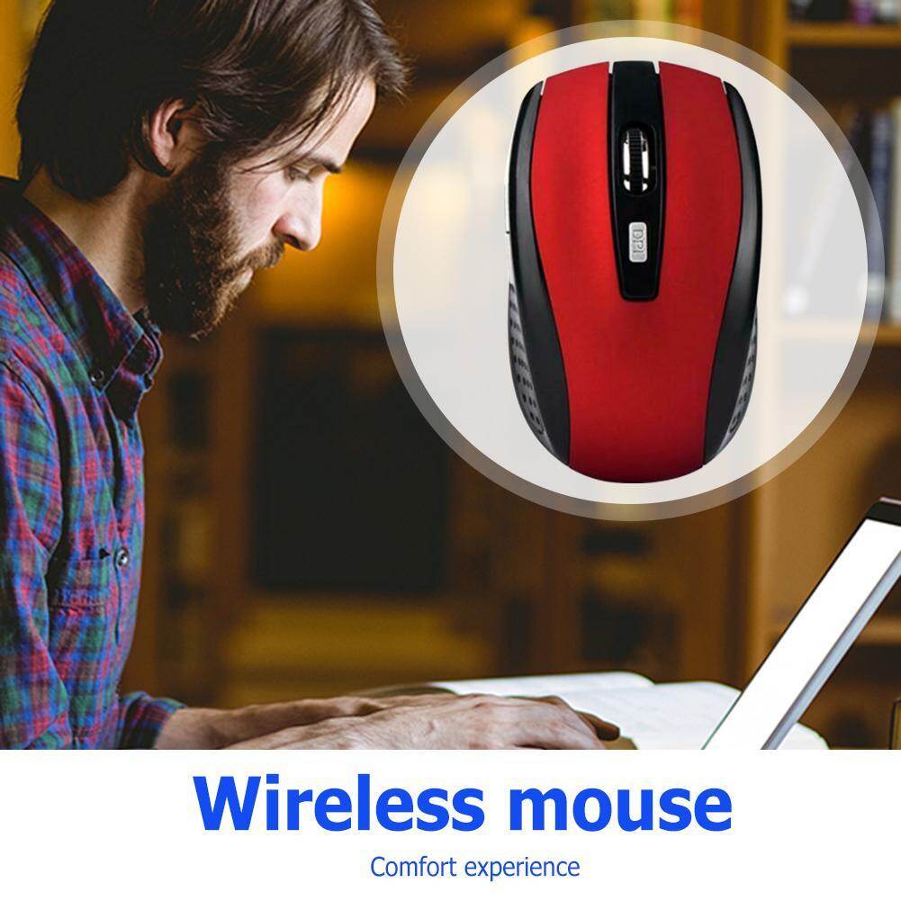 Portable 2.4GHz Wireless Optical Mouse 6 Buttons USB Receiver 2000 DPI Mice for Laptop Notebook PC