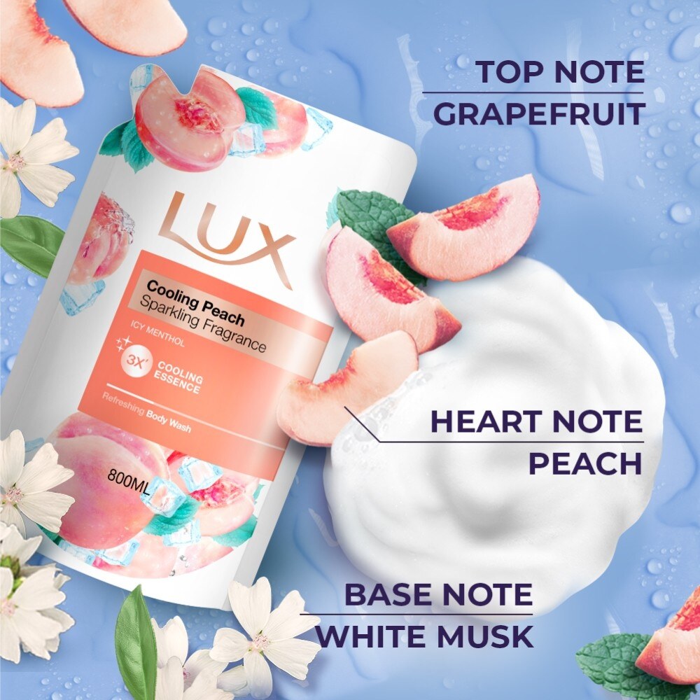 Lux Shower Gel Refill Cooling peach 800ml Lazada