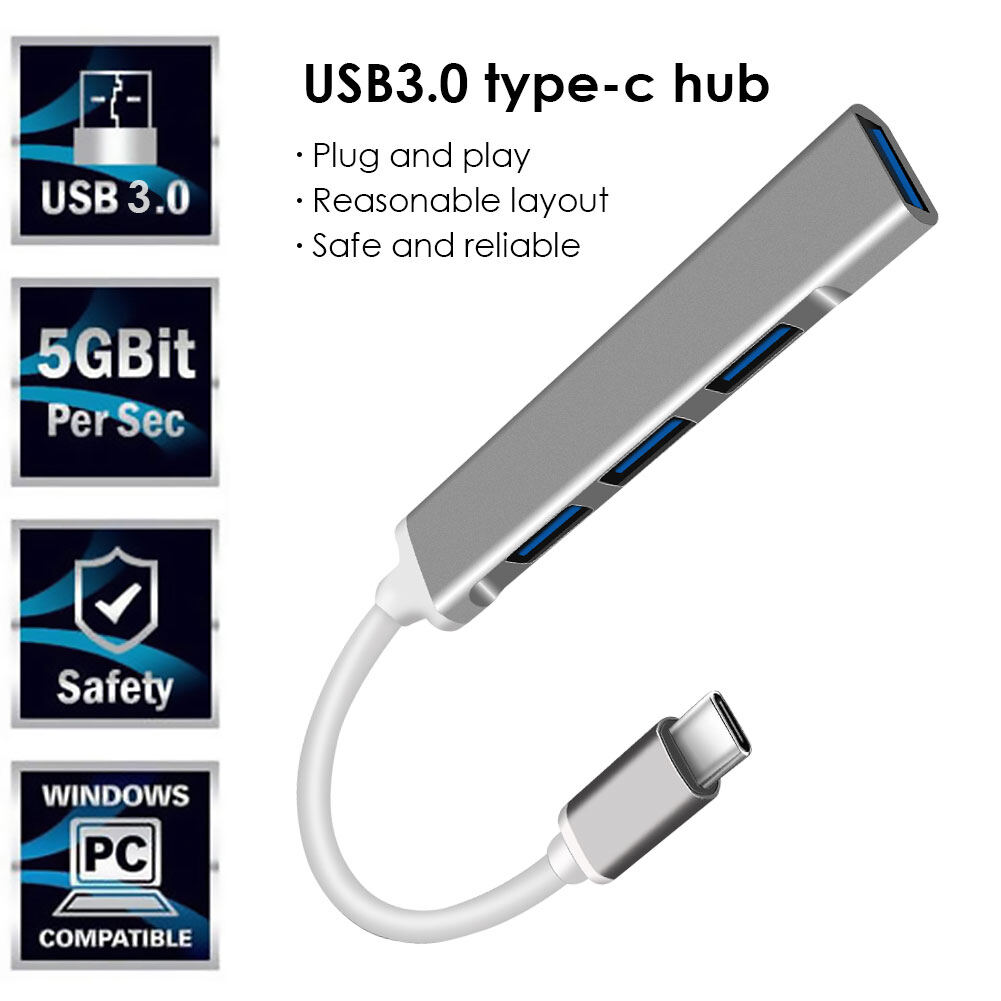 Professional USB C HUB 3.0 Type C 4 Port Multi Splitter Adapter USB 3.0 USB-C Hub Adapter