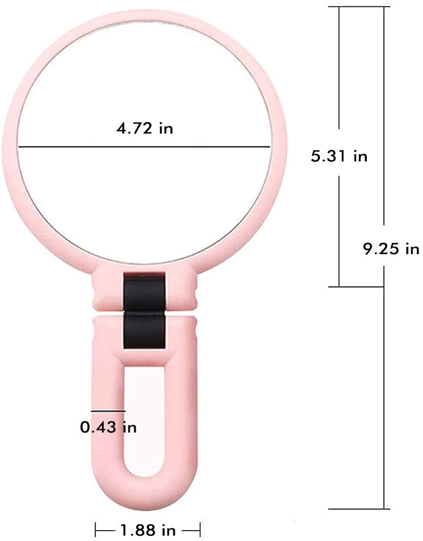 2/5/10x Magnifying Gương Gương Cầm Tay Du Lịch Gấp Cầm Tay Gương Hai Mặt Bệ Trang Điểm Gương Với 1/10x Độ Phóng Đại