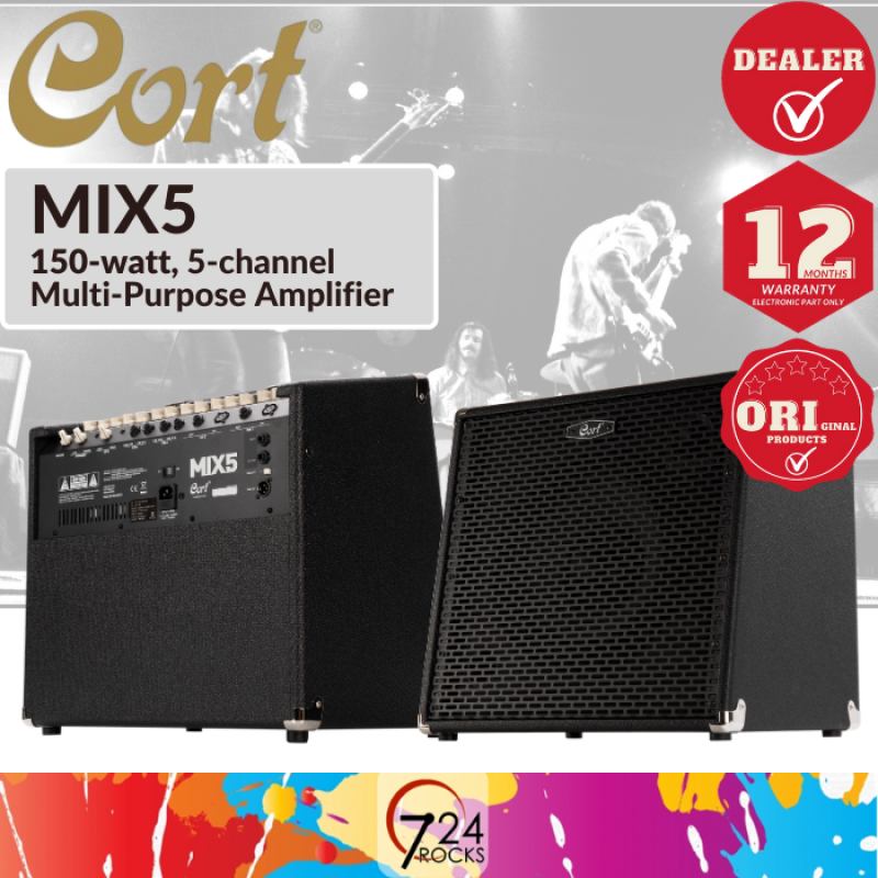 Cort MIX5 150watt 5-channel Multi-Purpose Amplifier / Amp for Guitar Bass Keyboard Drum Vocal Malaysia