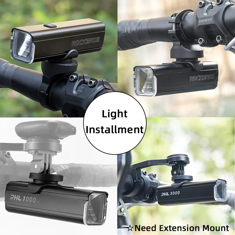 ROCKBROS Bike Light Hoisting Headlights Multifunctional Holder Powerful Flash Light USB Charing Led Bicycle Front Light 4500mAh