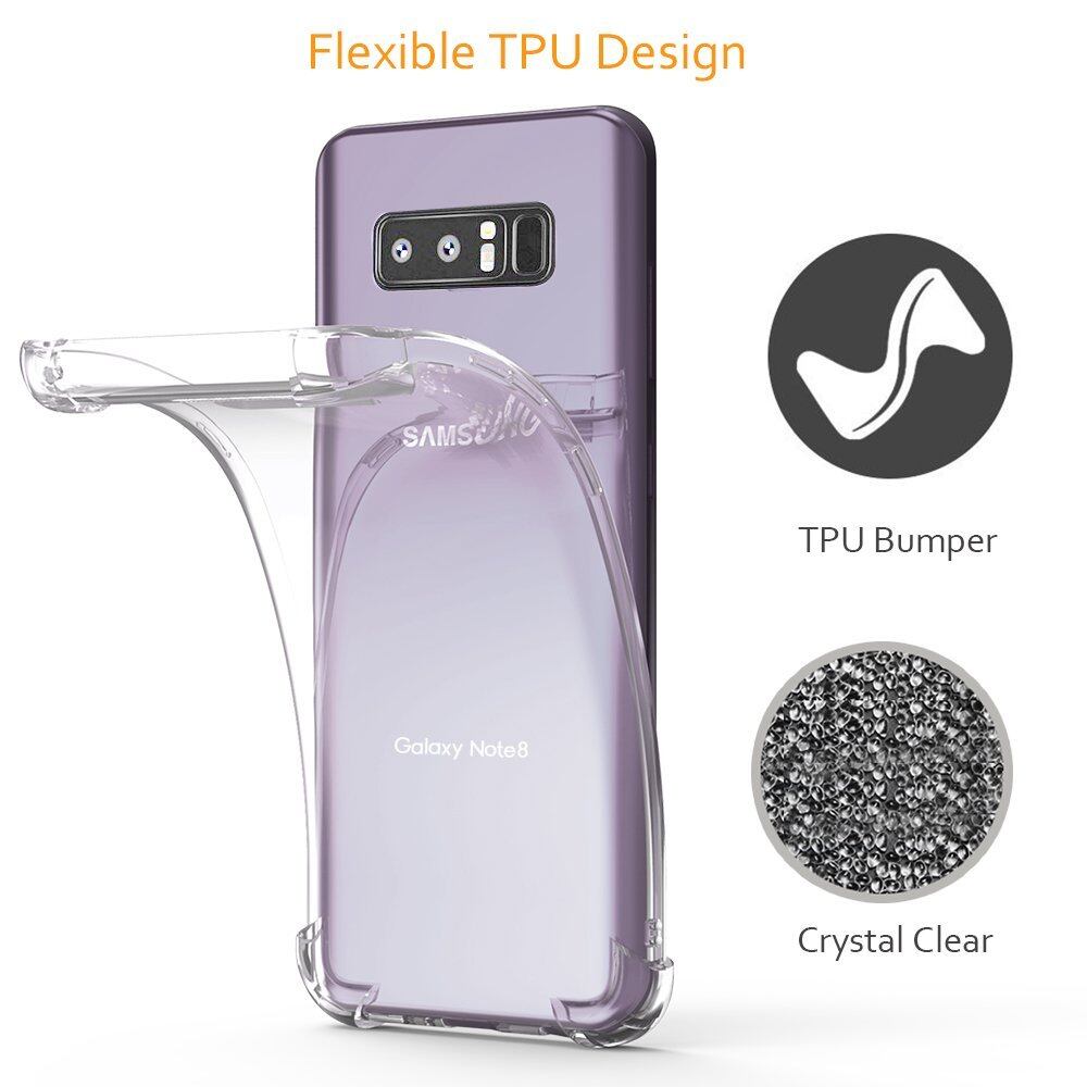 LUOWAN Ốp Lưng Galaxy Note 8 [Trong Suốt] Ốp Lưng TPU Mềm Chống Va Đập Chống Trầy Xước Bảo Vệ Mỏng Cho Samsung Galaxy Note 8 (Trong Suốt)