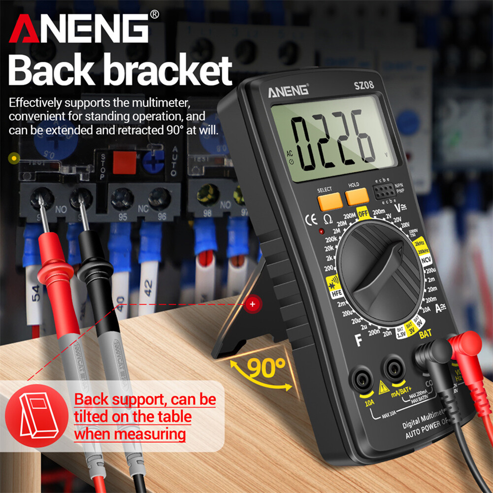 【⚡⚡Special Offer⚡⚡】ANENG SZ08 LCD Diode NCV Tester Meter 2000 Counts Split Digital Multimeter