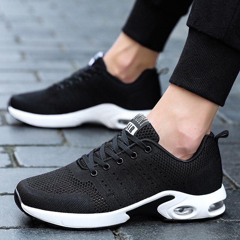 Sneakers for Men and Women Sports Shoes Flying Woven Mesh Shoes Lightweight Running Running Shoes Breathable Wear-Resistant Shock Absorption Shoes