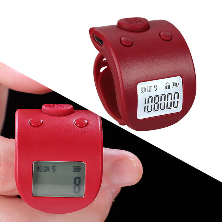 Mini Digital LCD Electronic Finger Ring Mobile Phone Counter 9 -Digit Prayer Can Charging Counter Clicker