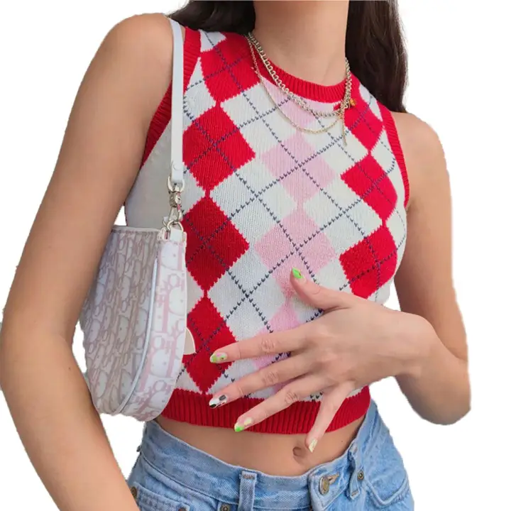 cropped sleeveless jumper